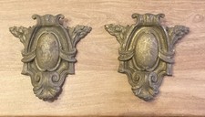 Paire  Ancien pediment bronze  fronton  ornement  décoration Garniture meuble