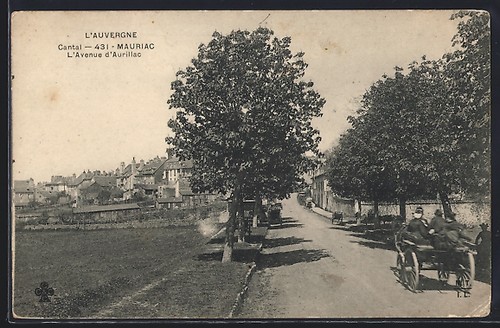 Cpa mauriac avenue - mauriac,, l´avenue