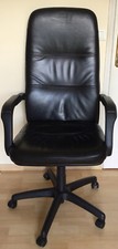 Fauteuil de bureau Direction cuir noir , Bon État Général