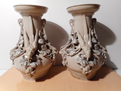 Paire vase ancien faience