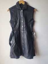 Robe Mi Longue en cuir boutons