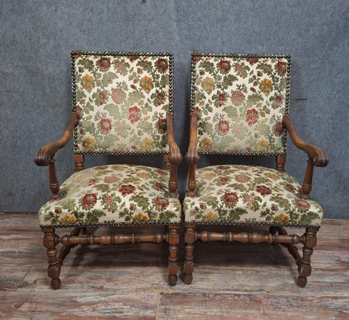 Paire fauteuils bras - paire, à