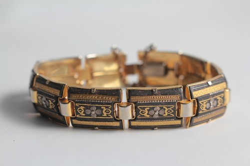 Bracelet acier damasquiné