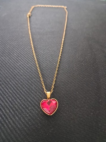 Collier coeur rouge femme - ,