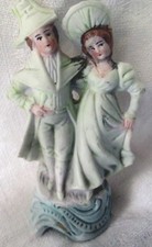 ANCIENNE COUPLE POUPEE miniature biscuit xixème TEE PUPPEE  DOLL COUPLE biscuit