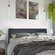 Tête de lit largeur 220 x 90 cm velours alcantara Gris Foncé