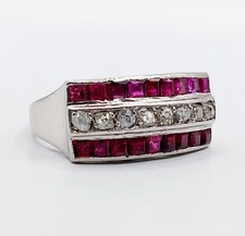 Bague art deco Platine