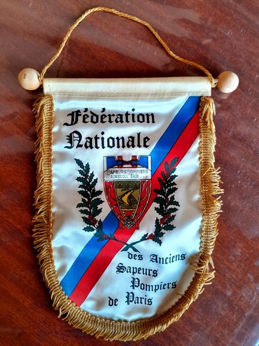 Ancien grand fanion pompiers - fanion,