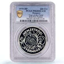 Hungary 200 HUF UNICEF Save the Children Child Year Piefort PR68 PCGS coin 1979