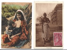 Lot de 2 CPA - FEMMES AFRICAINES aux Seins Nus