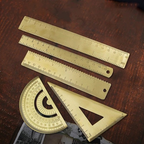 Laiton vintage règle triangle - laiton,