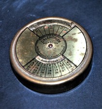 Calendrier perpétuel dateur en métal doré 1992-2041