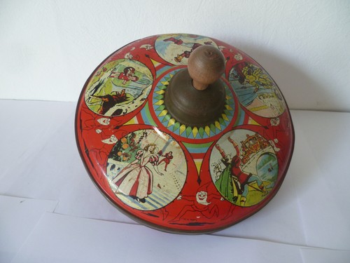 Jouet ancienne toupie tole - jouet,