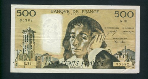 Billet 500 francs pascal - 500,