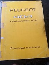 Revue Technique PEUGEOT 404 i 1.6 INJECTION ESSENCE KF2 COUPE CABRIOLET BERLINE