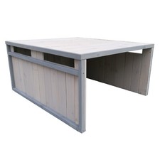 Garage Robot tondeuse Toit en pente Bois massif Abri Gris 80x70x38cm