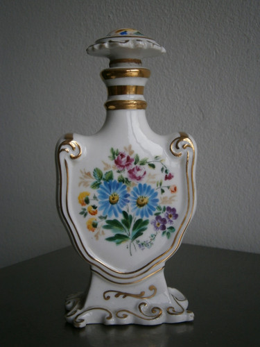Petit flacon porcelaine peinte - porcelaine,