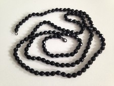 ancien collier Vintage Boule Facette Noire deuil