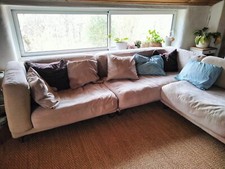 canapé d'angle Ikea beige entièrement déhoussable 