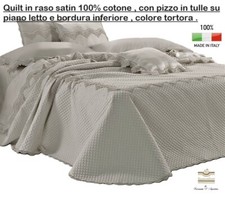 Couvre-Lit Couette Élégant Avec Double Dentelle en Tulle Gebogen 100% Satin Haut