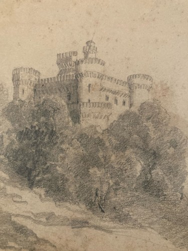 Dessin crayon papier château - dessin,