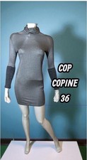 Cop Copine Taille 36 tee shirt long tunique grise manches longues Camoza