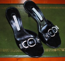 Mules femme, Luciano PADOVAN, haute gamme, cuir,  noir, 37.  Très bon état.