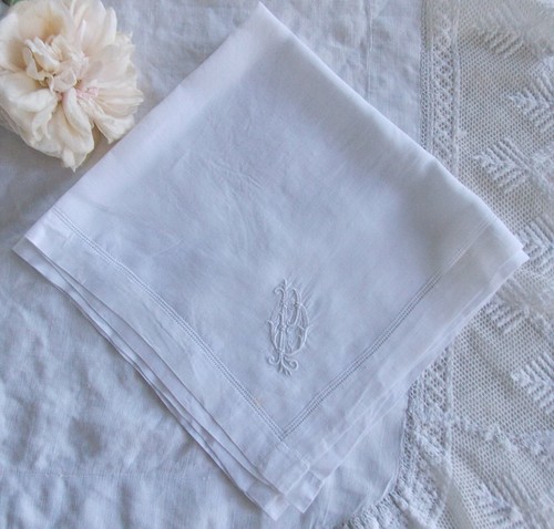 Ancien mouchoir mariage - mouchoir,