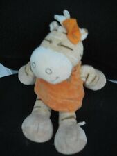 doudou peluche zèbre Zamba beige orange  NOUKIE'S 27cm