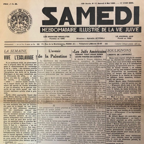 Journal samedi 1939 vie - samedi, 06/05/1939