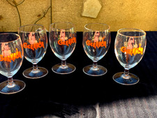 5 Rare Verres Ballons de Bar à Pastis Publicitaire  " GERMAIN  "