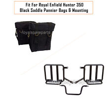 Pour Royal Enfield Hunter 350 "Sacs De Selle Militaires Noirs Avec Montage"