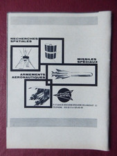 1967 PUB MATRA MISSILE R530 ARMEMENT LANCE ROQUETTE ESPACE ORIGINAL FRENCH AD