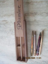 lot stylos 4 couleurs waterman/jif - plumier bois +