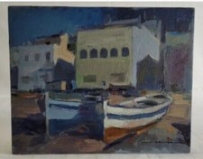 Tableau huile paysage - tableau, marin