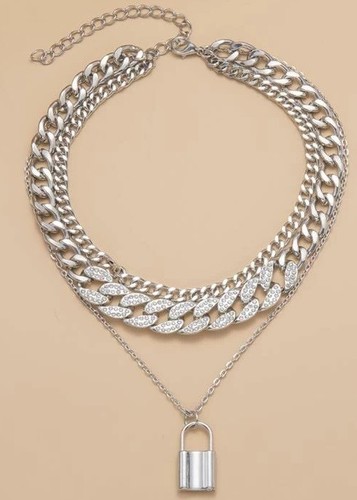 Collier ras cou argenté - collier, et