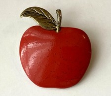 BROCHE VINTAGE POMME ROUGE