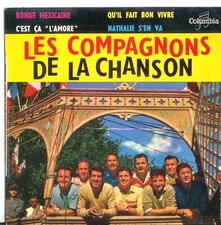 LES COMPAGNONS DE LA CHANSON-DISQUE VINYLE 45 TOURS  COLUMBIA(4 titres)- L'AMORE