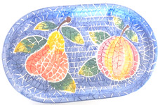 Plat de service - céramique mosaïque - couleur bleue - Long 30 cm - Larg. 19 cm