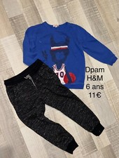 Dpam H&M 5 / 6 ANS : Sweat Bleu Lama + pantalon De Sport Garçon TBE