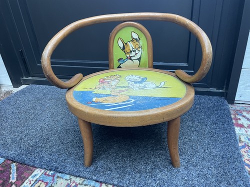 Anc petite chaise bois enfant - bois,