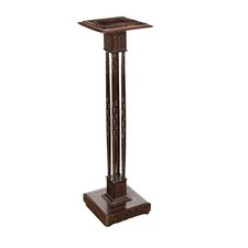 Support pour Vase Ancien Signé Rino Galbiati Acajou Décorations '900