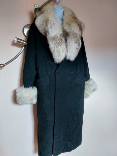Manteau laine noir taille - en,