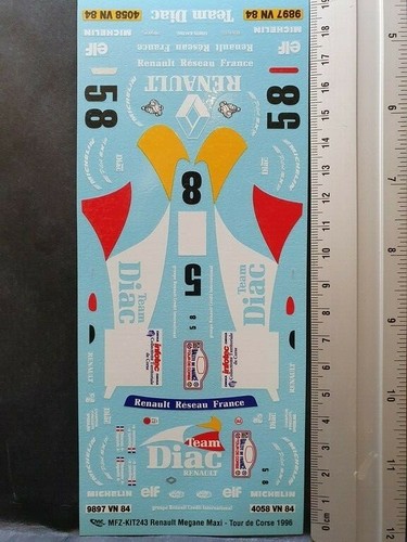 Decals renault megane - 1/24,