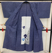 Kimono japonais vintage bleu
