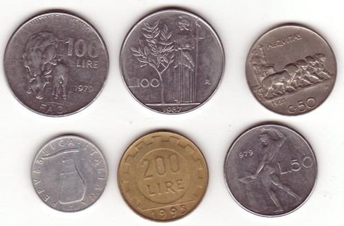 Lot monnaies italie 6 - monnaies,