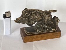 No1 Sanglier en fonte patiné