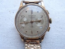 chronomètre  Suisse en or massif  18 K marque = DELRIO  vintage vers 1950 / 1960