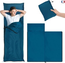 YARVPUV Drap de Sac de Couchage d'été - Bleu - Sac à Viande, Ultra léger - Pet