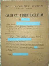 Certificat d’immatriculation Susse Frères Bronze "Première Offrande" par Arnold